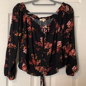 LN Rewind Floral print peasant blouse